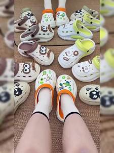 Thick-Soled Perforated Sandals For Women New Summer Outdoor Closed-Toe Sandals MenS Beach Vacation Fashion Sandals
