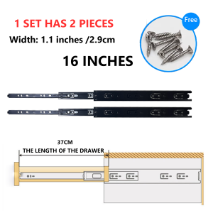 Drawer Guide Full Extension Slide Steel Ball Bearing hydraulic soft close Drawer 2 PCS Various sizes