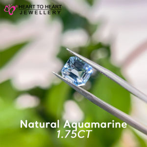 Natural Gemstone Aquamarine 1.75CT Emerald Step cut Aqua Blue from Brazil