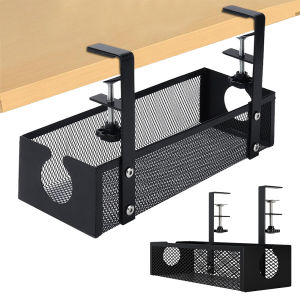 Sturdy Wire Management Tray for Desk and Kitchen with Adjustable Size and Non-Slip Design