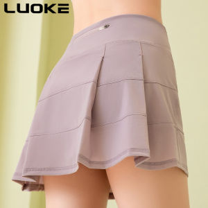 LoukeNew Anti Glare Tennis Running Outdoor Fitness Short Skirt with pockets Quick Drying Sports Short Skirt Pleated Skirt Yoga Skirt for Women