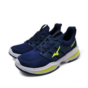 Sneakers Pria Sporty Kulit Sintetis Warna Navy Hijau dengan Kaos Kaki Premium - COD Tersedia