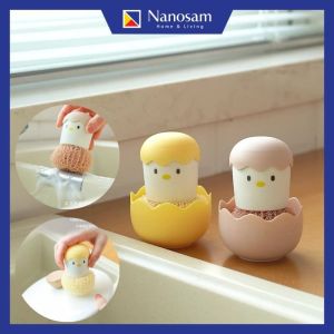 Cute Eggshell Dish Brush Pot/ Plate Washing/ Sink Brush Scrubber Kitchen Cleaner Berus Pencuci Comel Mangkuk Pinggan