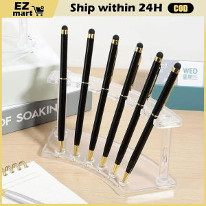 School Office Supplies Storage 6 Slots Transparent Nail Brush Holder Display Stand Makeup Brush Rack Acrylic Pen Holder