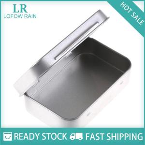 LF Wholesale✨Flash Sale ✨ 95x60x20 mét kim loại tin lật hộp lưu trữ trường hợp Organizer cho đồng xu kẹo phím