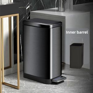 Step Pedal Trash Can 20L slim trash bin with cover Rectangle Stainless steel Trash tin
