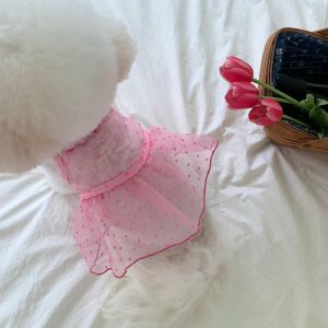 GOFIDIN Soft Tulle Pet Princess Dress Breathable Mesh Cotton Polyester Dog Puffy Skirt Cute Cat Vest Dress Dogs Cats