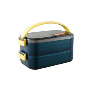 FAIRY 2 lớp Hộp cơm trưa cách nhiệt di động Thép không gỉ Thiết kế kín Hộp đựng thực phẩm Hộp lưu trữ nhà bếp Dung lượng lớn Hộp đồ ăn nhẹ Trường học sinh