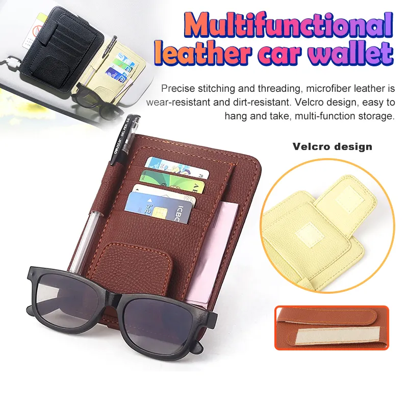 Oxford Car Sun Visor Organizer – Multi-Pocket Pouch For Cards & Storage, Black