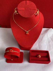 SET PERHIASAN FASHION ANAK CINCINKALUNGGELANGANTING MOTIF APEL SET ANAK