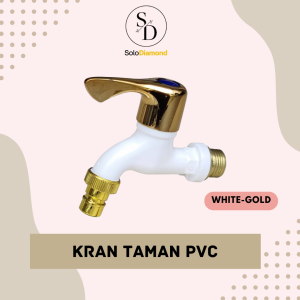 Keran Air Plastik Taman Drat 1/2 Inch Kran Tembok Mesin Cuci / Keran Air Plastik Taman - PUTIH GOLD