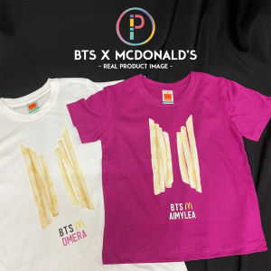 [Adult/Kid] BTS x McDonalds McD Tee Baju T-shirt Bangtan Boys Army Korean Idol Kpop Custom Name Nama Text