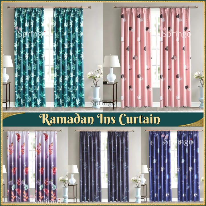 E: Cangkuk Hook / Rod 2 In 1 Curtain Semi Blackout Raya Curtain Langsir ...