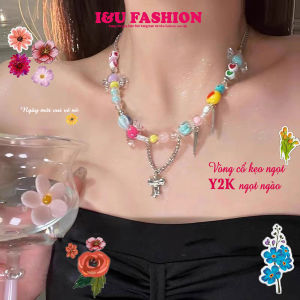 Dây Chuyền Nữ Vòng Cổ Y2K Hạt Cườm Kẹo Ngọt Nhiều Màu Sắc Ngọt Ngào Dễ Thương Dáng Ngắn Xương Đòn Gắn Đinh Tán Thời Trang Cá Tính VC-129