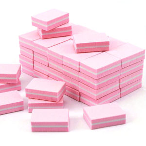 100/180kit 25 Sandpaper Blocks Sponge Washable High Plastic Nail Files Polishing Double Sided Colored
