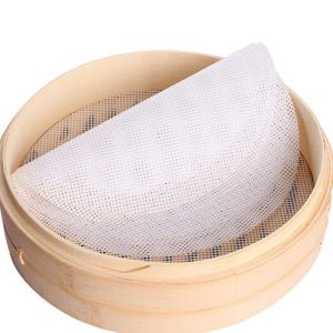NCNC(okdeals01) Mesh Mat New Non-Stick Pad Silicone Steamed Mat Household Steamer Pad Cooking Tools Steamed Mat for Bun Bread Silicone Mat