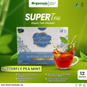 Supertea Butterfly Pea Mint WAKABA Teh untuk Detoksifikasi Kaya Antioksidan dan Anti diabetes 12 sachet - 2g