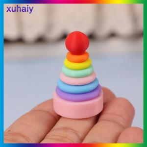 xuhaiy 1 Set Micro Scene Decoration Miniature Dollhouse Small Wooden Bucket Assembling Blocks Model For Doll Accessories