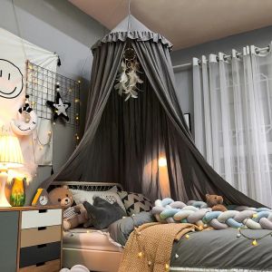 Hung Dome Mosquito Net for Baby Children Crib Bed Tent Girls Kids Bedding Living Room Decor Corner Canopy Tent Mosquito Net Baby