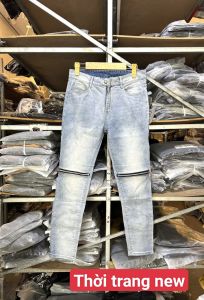 (Ảnh thật) Quần Jean Nam  Xanh Bạc Kéo Khóa Mới Vs