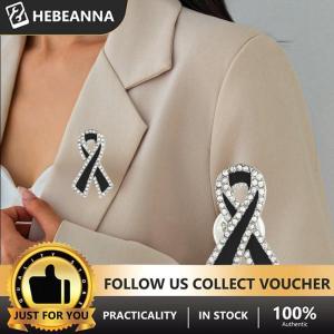 hebeanna เข็มกลัดริบบิ้นพลอยเทียมสีดำ1 3 5ชิ้นเข็มกลัดที่ระลึกสำหรับชุดสูทผู้หญิงผู้ชายชุดเสื้ออุปกรณ์เสริมตราไว้ทุกข์