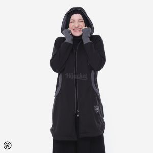 ⭐ BELI 1 GRATIS 2 SOUVENIR ⭐ JAKET HIJACKET ELEKTRA BROWN Jaket Hijab Dengan Finger Handshock HIJACKET MUSLIMAH - HOODIE JAKET MUSIM DINGIN