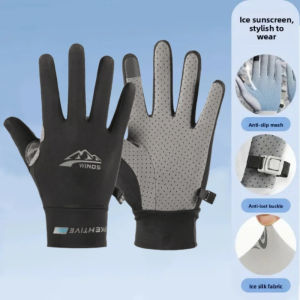 Ice Silk Full Half Finger Cycling Gloves Motorcycle Bike Gloves Racing Anti Slip Breathable Sun Protection Anti-UV Touch Screen Gloves