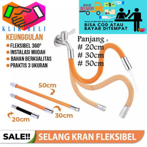 Klik-Beli Selang Sambungan Kran Flexible Elastis Pipa 360 Derajat Filter Air Cuci Piring Wastafel Dapur Silikon Fleksibel Faucet Stainless Steel