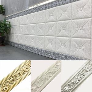 3D Pattern Wall Decoration Sticker Self-adhesive Soft Waterproof for Floor Waist Line Skirting Board