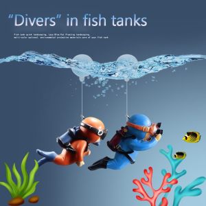 1pc DIY Mini Model Diver Figurine Aquarium Decor Non-toxic Landscape Underwater Decoration Fish Tank
