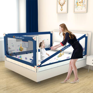 Thanh chắn giường cao cấp KidAndMom BR02 BR23 BR25 độ cao điều chỉnh 75-105cm chống kẹt chống vấp ngã hạ được 1 góc trượt lên xuống (Giá 1 thanh)