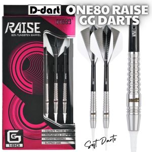 ONE80 SOFT TIP DART - 18G RAISE GG EXQUISITE PRECISE BARREL HD TUNGSTEN SOFT DARTS (ARROW DART)
