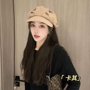 The retro cloud-shaped Beret hat is versatile. The pleated bud bare-faced hat is worn around the painters octagonal hat 显脸小复古云朵贝雷帽子女ins百搭褶皱蓓蕾素颜大头围画家八角帽
