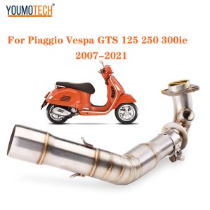 For Piaggio Vespa GTS 125 250 300ie Motorcycle Exhaust Middle Pipe Slip on Header Link Pipe Stainless Steel VESPA GTV GTS300 GTS250 GTS125 Neck Link Pipe