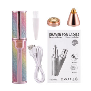Two Heads Electric Eyebrow Trimmer Razor Epilator Lady Eyebrow Shaver Hair Removal USB Rechargeable