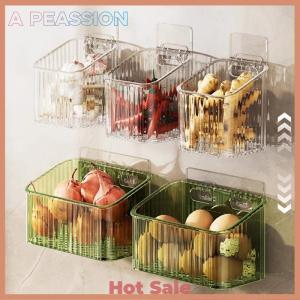 [A Peassion]💖[HOT SALE]🎈🎈 1pcs Kitchen Garlic Ginger And Onion Transparent Storage Basket Wall-Hanging Small Wall-Mounted Storage Box Storage Rack