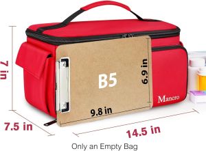 Mancro First Aid Bags Empty Travel Bag with Multi Pockets Pill Bottle Organizer for Travel Home Storage Trauma Bag for EMT Nurses Doctor Emergency Bag for Medicine Supplies