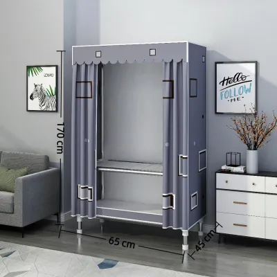 Heavy Duty Wardrobe Cabinet Steel Pipe Clothes Organizer Dustproof Bedroom Aparador Storage Closet
