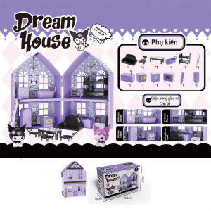 Kuromi Kitchen Doll House Simulation Living Furniture Pretend Play Game Color Box Toy Gift for Kids