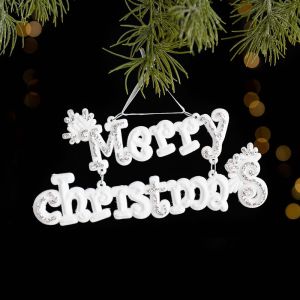 YERZ Velvety White Christmas Ornaments Multi-shaped Snow-white Velvet Hanging Decor Festive Window Display Featherlight Flocked Pendants Showcase