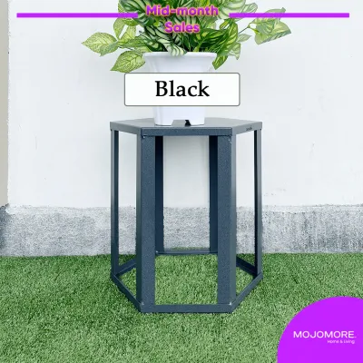 MOJOMORE® Metal Small Side Coffee Table Hexagon Stool Chair Kerusi Plastik Chair Mini Stool Kids Flower Pot Stand