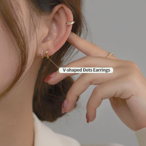 【COD】14K Gold Zircon Small Hoop Ear Cuff Earrings With Pierced Sterling Silver Cartilage Hypoallergenic For Lady Daily Outfits Fashion Jewelry Accessories