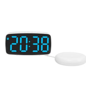 ECOCOKU Adjustable Brightness Super Loud Vibrating Alarm Clock Plastic Temperature and Date Display Electronic Alarm Clock Creative LED Large Screen Desk Ornament Bedroom