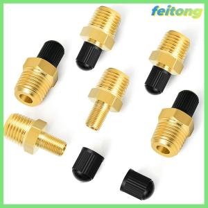 【feitong】🚕🚕【HOT SALE】 อะแดปเตอร์ปั๊มลมทองเหลือง2ชิ้นพร้อมก้านวาล์วภายใน1 4 NPT (M) ไปยังวาล์ว Schrader มาตรฐาน (M) ตัวเชื่อมต่อที่สูบลมยาง