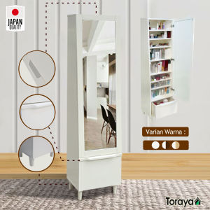 Toraya Lemari Cermin Rias Penyimpanan Kayu Minimalis Murah MR-CA40 WH