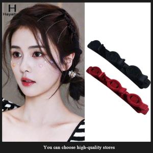 Hayating Forehead Flock Braided Hair Clip Accessory New Solid Color Braided Hair Clips Small Fragrant Hair Clip Shredded Hair Bangs Clip