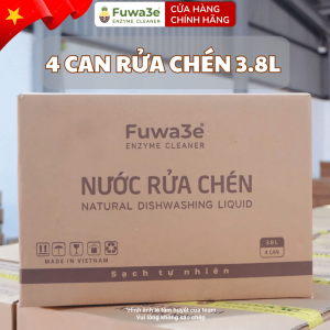 [Mua 3 Tặng 1] Thùng 4 can Nước rửa bát sinh học Fuwa3e 3.8L- rửa bình sữa chén ăn dặm