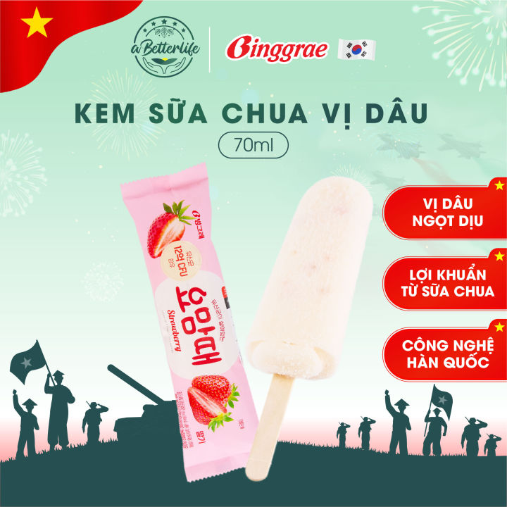 Kem sữa chua dâu Hàn Quốc Binggrae Yomamte Strawberry 70ml ABetterLife