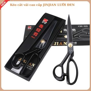 Kéo cắt vải cao cấp JINJIAN LƯỠI ĐEN siêu sắc bằng hợp kim chống rỉ.