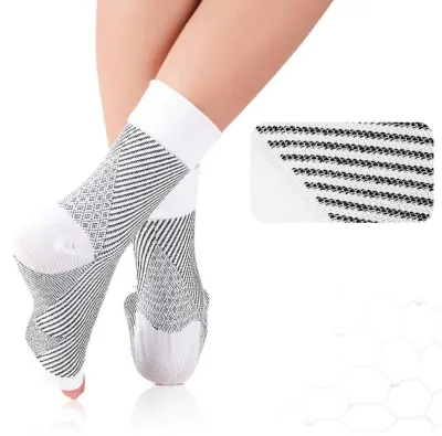 Plantar Fasciitis Sock Compression foot sleeve Arch Support Heel pain Relief Achilles Tendonitis and Swelling Plantar Fasciitis Compression Socks for Women & Men - Best Ankle Compression Sleeve Nano Brace for Everyday Use - Provides Arch Support & Heel P